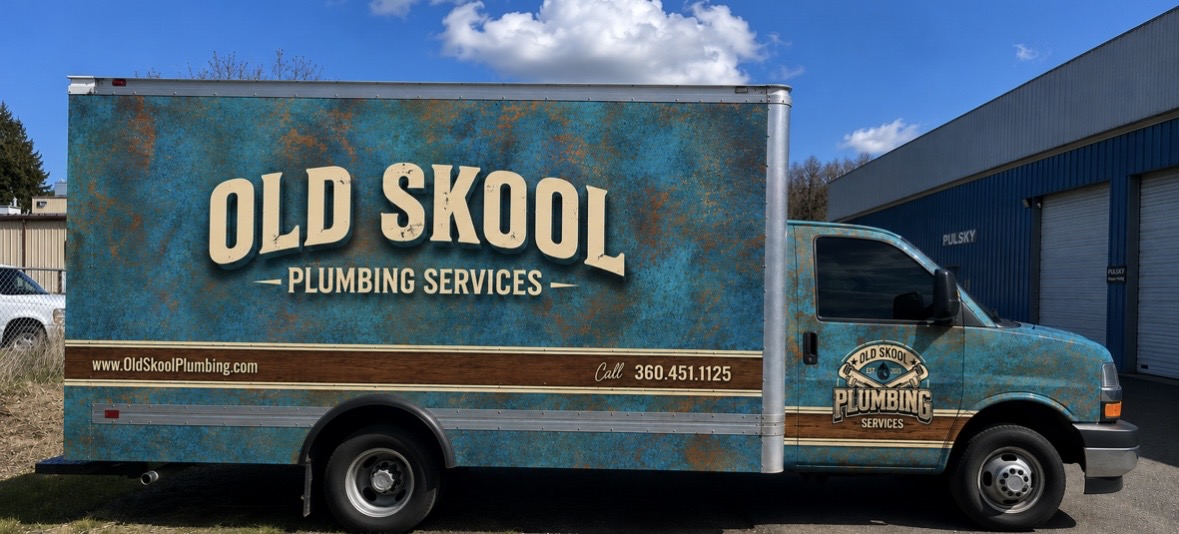 Old Skool Plumbing service truck in Thurston County, WA